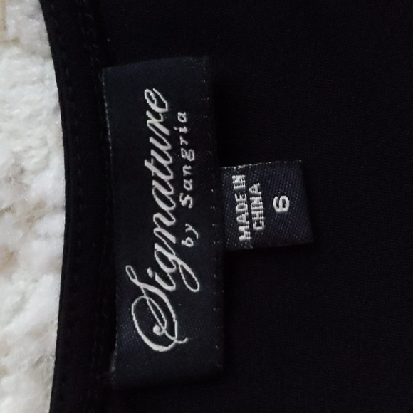 Signature by Sangria Embellished Pleated Empire Waist Dress 6 Black - Picture 2 of 16